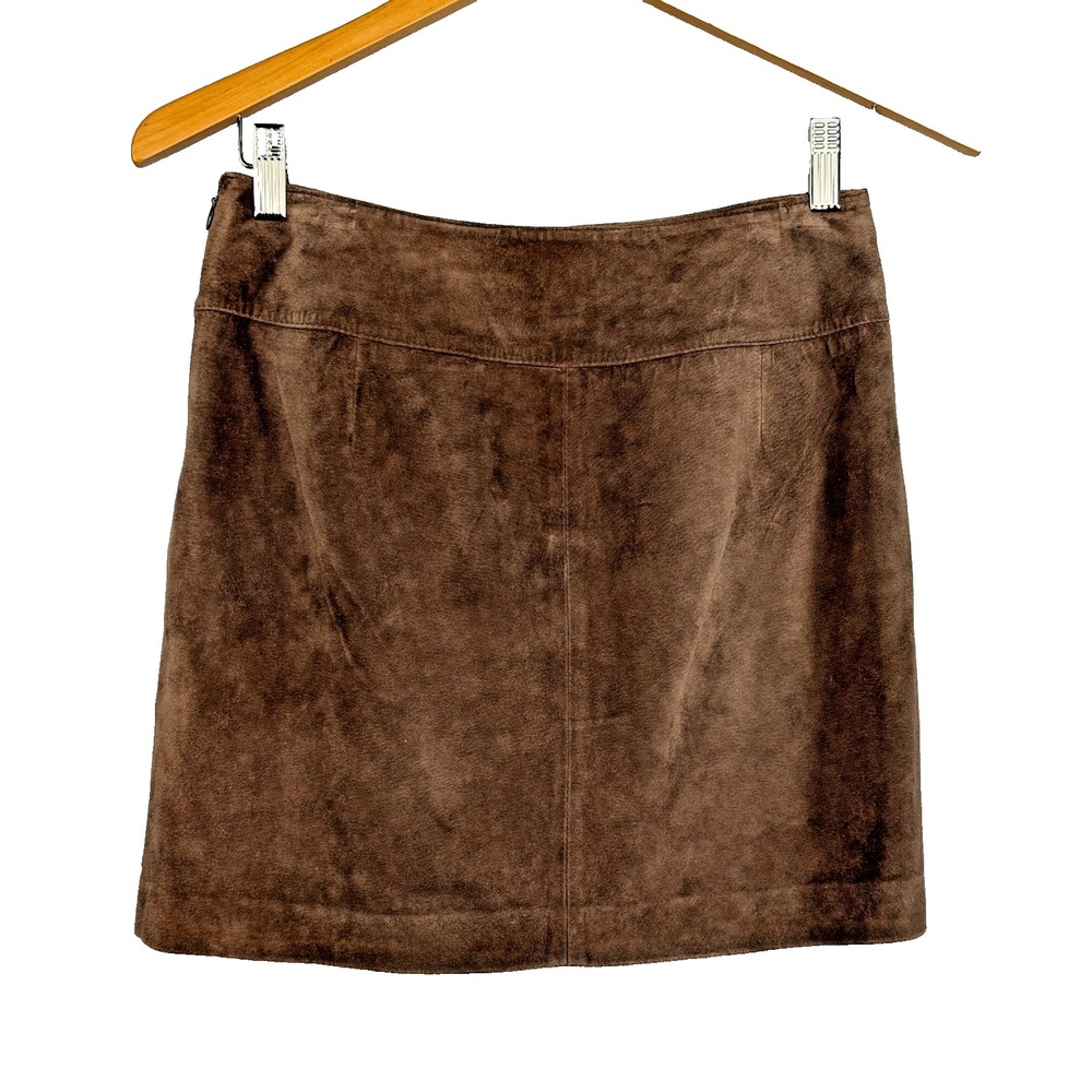 Y2K Mossimo Suede Mini‎ Skirt Size 0 Chocolate Brown A Line Lined